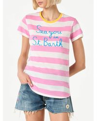 Mc2 Saint Barth - Cotton T-Shirt With Sea You - Lyst