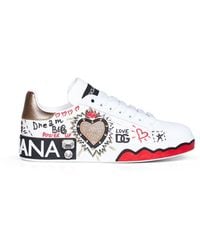 Dolce & Gabbana - Hand-Painted Leather Portofino Low-Top Sneakers - Lyst