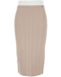 DIESEL - -Zinia' Skirt With Contrasting Waist And Logo Plaque On The Front - Lyst