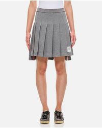 Thom Browne - Mini Cotton Pleated Skirt - Lyst