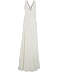 Giovanni bedin - Sleeveless Long Dress With Pearl Embellishments - Lyst