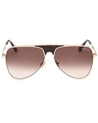 Tom Ford - Sunglasses Aviator Full Rim, Shiny Rose Frame And Gradient Lens Ft093528F - Lyst