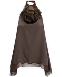 Magda Butrym - Silk Blouse With Lace - Lyst