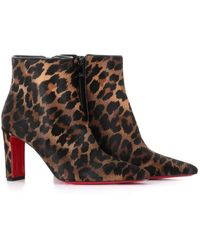Christian Louboutin - Suprabooty 85 Leopard-print Ankle Boots - Lyst