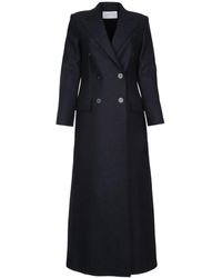 Harris Wharf London - Long Double Breasted Tailored Coat Pressed W - Lyst