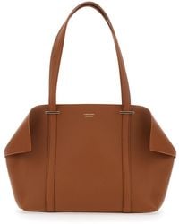 Ferragamo - Tote Bag With Folded Sides And Logo Lettering On The Front - Lyst