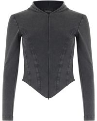 Balenciaga - Cotton Hoodie With Zip And Hood - Lyst