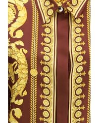 Versace - Shirt Printed Silk Burgundy - Lyst