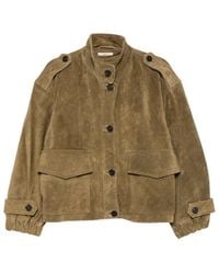 Sessun - Leather-Suede Flap-Pocket Jacket - Lyst