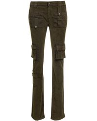 Blumarine - Military Low-Waisted Cargo Pants With Logo Patch - Lyst