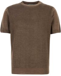 Canali - Brown Knit T-shirt - Lyst