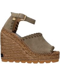 Stella McCartney - Leather Wedge Sandals - Lyst