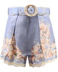 Zimmermann - Cascadian Tuck Ramie Shorts - Lyst