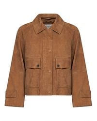 Weekend by Maxmara - Jacket Wkdabito Hazelnut Suede Leather - Lyst