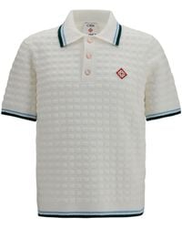 CASABLANCA - Short-Sleeve Bouclé Polo Cotton; Nylon Shirts - Lyst