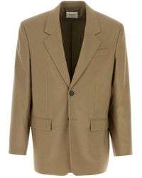 Saint Laurent - Khaki Wool Blend Blazer - Lyst