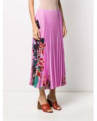 Valentino - Floral Print Pleated Skirt - Lyst