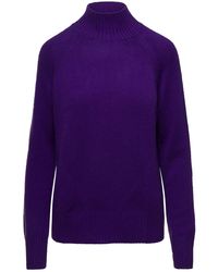Allude - Mockneck Sweater With Ribbed Trim - Lyst