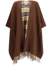 Burberry - Reversible Check Wool Cashmere Cape - Lyst