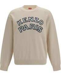 KENZO - Paris Emblem Embroidered Wool And Cotton Sweater - Lyst