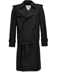 Burberry - Double-Breasted Maxi Trench Coat - Lyst