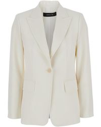 Max Mara - Palchi Jacket With Classic Lapels Virgin Wool Blazers - Lyst