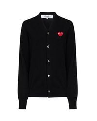 Comme des Garçons - Cardigan With Heart Emblem Wool Cardigans - Lyst