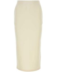 Prada - Cream Cotton Skirt - Lyst
