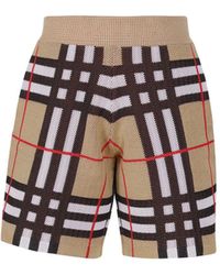 Burberry - Check Technical Cotton Shorts - Lyst