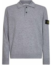Stone Island - Melange Lightweight Rws Geelong Wool Polo Shirt - Lyst