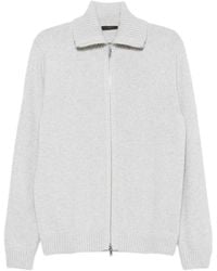 Zanone - Zip-Up Virgin Wool Cardigan Sweater - Lyst