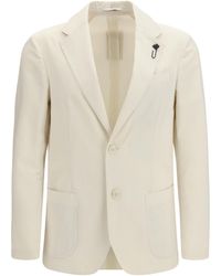 Lardini - Single-Breasted Blazer Cotton; Silk Blazers E Vests - Lyst