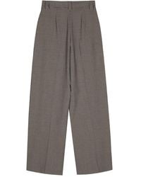 Alysi - Wool Blend Wide Leg Trousers - Lyst