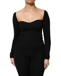 Dolce & Gabbana - Viscose Long Sleeve Pullover Blouse Top Polyester - Lyst