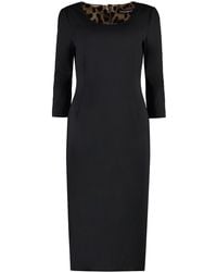 Dolce & Gabbana - Virgin Wool Midi Dress - Lyst