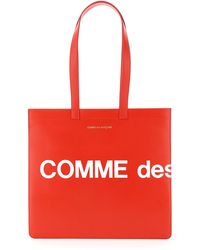 Comme des Garçons - Comme Des Garcons Wallet Leather Tote Bag With Logo - Lyst