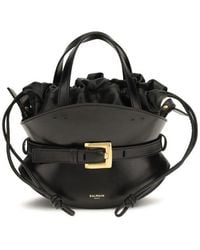 Balmain - Black Calf Leather Bos Taurus Shoulder Bag - Lyst