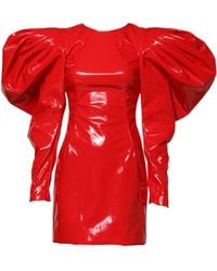 Dolce & Gabbana - Puffed Sleeve Vinyl Mini Dress - Lyst