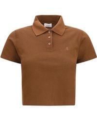 Saint Laurent - Cassandre Short Cotton Piqué Polo Shirt - Lyst