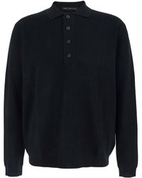 Low Brand - Wool Sweater With Polo Collar - Lyst