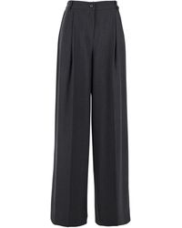 Twinset - Palazzo Pants With Logo Plaque On The Rear And Pences - Lyst