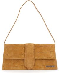 Jacquemus - Le Bambino Shoulder Bag With Logo Lettering On The Front And Embossed Crocodile Effect - Lyst