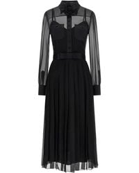 Dolce & Gabbana - Dolce & Gabbana Semi-Sheer Silk Chiffon Overlay Dress - Lyst