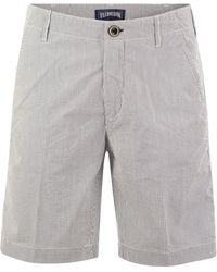 Vilebrequin - Micro Striped Cotton Bermuda Shorts - Lyst