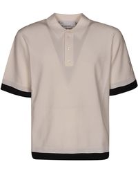Neil Barrett Techno Knit Loose Fit Polo Shirt - White