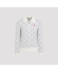 CASABLANCA - Monogram Zip Up Sweatshirt - Lyst