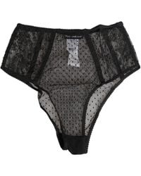 Dolce & Gabbana - Lace Polka Dot Mesh High Waist Underwear Dots Polyamide Clothing - Lyst