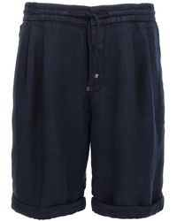 Brunello Cucinelli - Linen Bermuda Shorts - Lyst