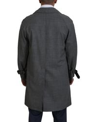 Dolce & Gabbana - Wool Plaid Long Trench Coat Jacket Clothing - Lyst