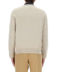 Paul Smith - Shirt With Embroidered Logo Merino Wool Jumpers - Lyst